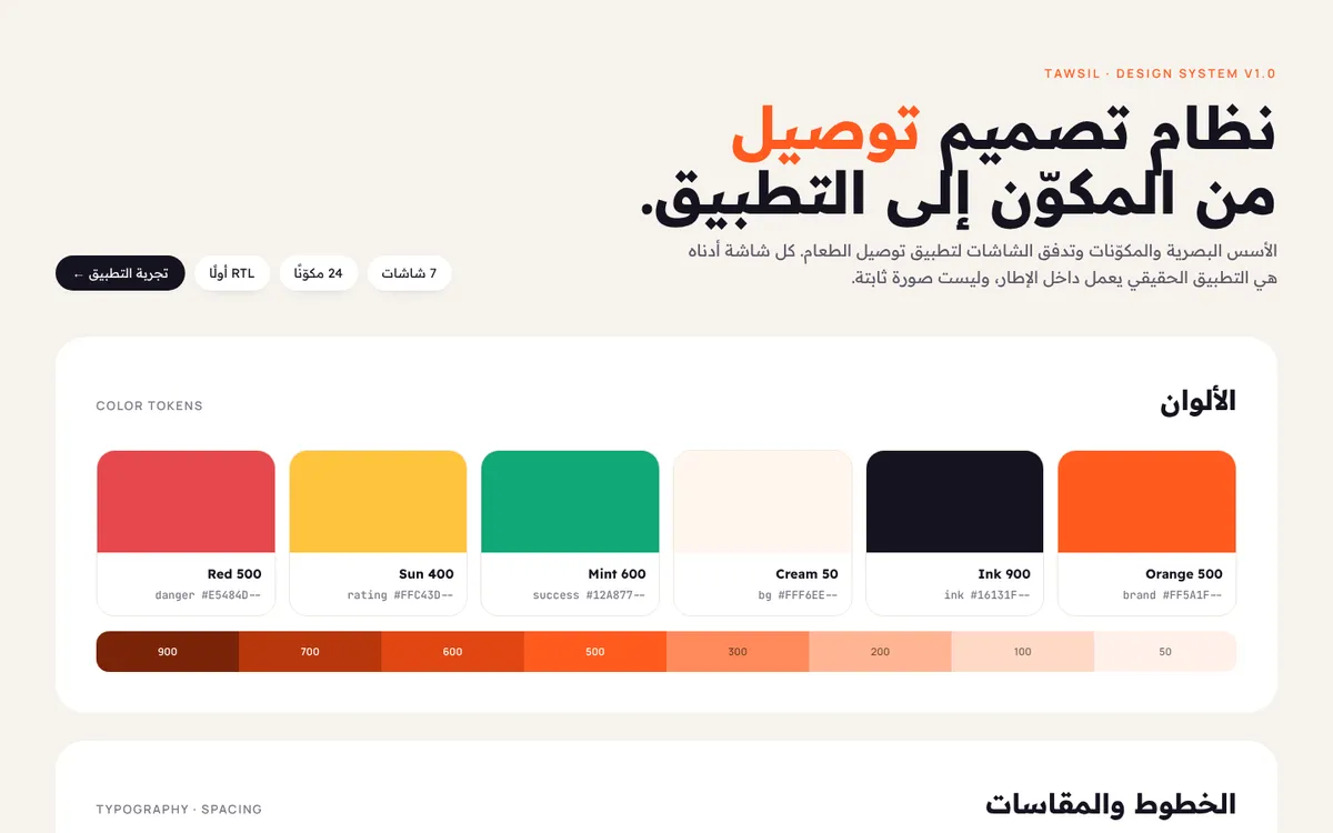 Tawsil design system board