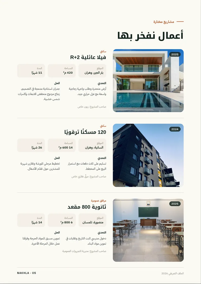 صفحة المشاريع